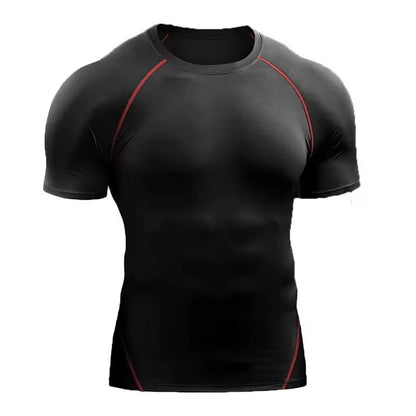 Fitness Clothes Men'S Outdoor Sports Quick Drying Short Sleeved T-Shirt Training Pro Running Stretch Tight Fitting Clothes Yoga